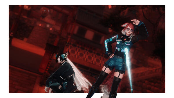 Lumi & Alas'to in Kugane (gpose by Rory!) Lumi & Alas'to in Kugane (gpose by Rory!)